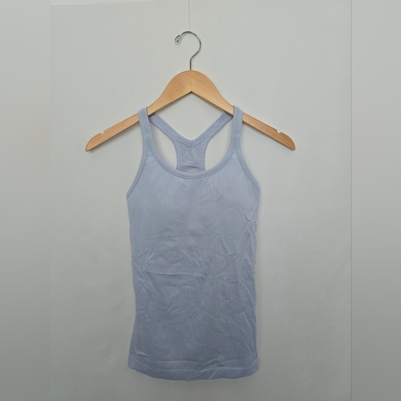 Light Blue Ribbed Tank Top Size 4 - Picture 1 of 1